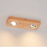 Lindby - Mikari 2 - LED Plafondlamp - Hout