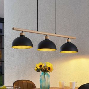 Lindby Tirzana hanglamp, 3-lamps, zwart