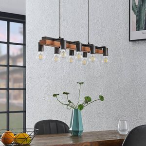 Lindby Morleen - hanglamp, 8-lamps, donker hout