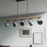 Lindby Adalin hanglamp, 5-lamps, grijs