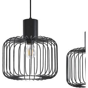 Lindby - hanglamp - 3 lichts - ijzer - H: 20 cm - E27 - mat zwart
