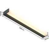 Lindby - Wandlamp - 1licht - Aluminiu - Staa - Acryl - H: 4 cm - Mat Zwar - Wit