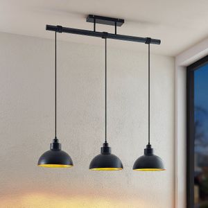 Lindby Zelotta hanglamp, 3-lamps, zwart
