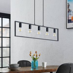 Lindby Sherwin hanglamp, metalen frames zwart