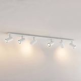 Lindby Strahler Joffrey, Modern, Stahl, Aluminium, weiß sand, 6 flammig, GU10, Deckenlampe