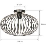 Lindby - Rosalea - Plafondlamp - Zwart/Bras