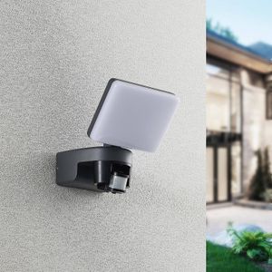 Lindby Melamika LED buitenspot, sensor