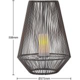 Lindby - Solar Tuinverlichting - 1licht - Polyethylee - Ijzer - H: 50.8 cm - Donkerbruin