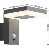 Solarleuchte außen 'Laira' aus Aluminium mit Bewegungsmelder von Lindby