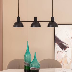 Hanglamp Lucande Mostrid, zwart, 3-lamps