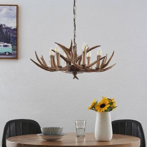 Lindby Tejask hanglamp, gewei, 6-lamps, 70 cm