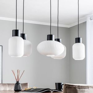 Lucande Lomeris hanglamp, 5-lamps, wit