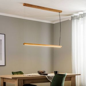 Lindby Signon LED hanglamp van eikenhout