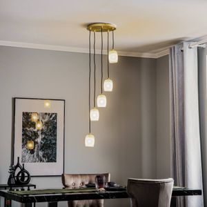 Lucande Taylan hanglamp 5-lamps rondel