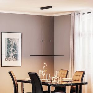 Quitani LED hanglamp Tolu, zwart, lengte 138 cm