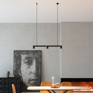 Arcchio - hanglamp - 3lichts - aluminium, keramiek - GU10 - zwart