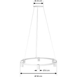 Arcchio Brinja hanglamp wit 6-lamps rond