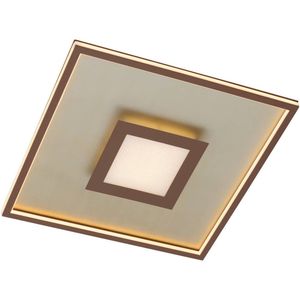 Lindby - LED plafondlamp- met dimmer - 1licht - IJzer, aluminium, kunststof - H: 7.2 cm - roest, goud mat, wit - Inclusief lichtbron