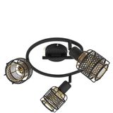 Eudoria - Plafondlamp - Zwart - Goud - Metaal - Diameter 50 cm