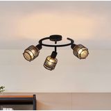 Eudoria - Plafondlamp - Zwart - Goud - Metaal - Diameter 50 cm