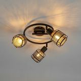 Eudoria - Plafondlamp - Zwart - Goud - Metaal - Diameter 50 cm