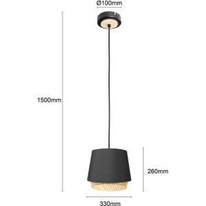 Lindby Ananya hanglamp 1-lamp metaal hout