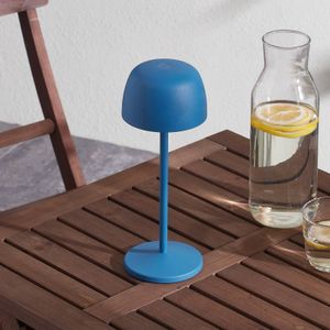 Lindby LED tafellamp Arietty, blauw, aluminium, Ø 10,5 cm