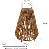 Lindby - Solar buitenverlichting- met dimmer - 1licht - Rotan - H: 37 cm - hel hout - Inclusief lichtbron