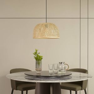 Lindby - Dabila Pendelleuchte Ø45 Bamboo