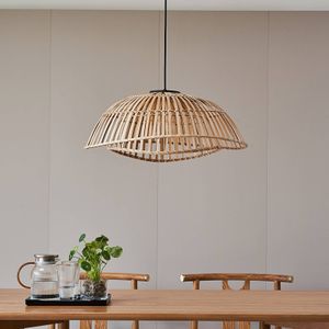 Lindby hanglamp Ilajus, Ø 62 cm, bamboe, E27