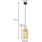 Lindby - Venora - Hanglamp - Licht Hout - Dimbaar - Bamboe - Landelijk