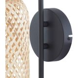 Lindby - Venora - Wandlamp - Zwart - Bamboe - Hoogte 43 cm - Dimbaar