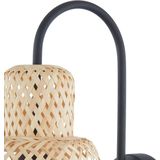 Lindby - Venora - Wandlamp - Zwart - Bamboe - Hoogte 43 cm - Dimbaar