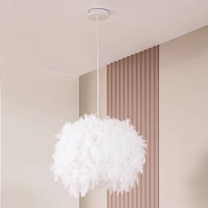 Lindby hanglamp Heven, Ø 53 cm, wit, kunststof, E27