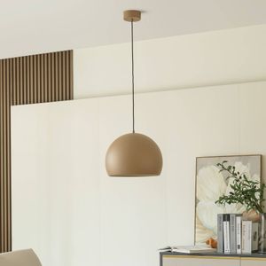 Lucande LED hanglamp Lythara, bruin, Ø 40 cm, aluminium