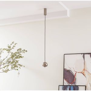 Lucande LED hanglamp Varineth, nikkelkleurig, aluminium, Ø 11 cm