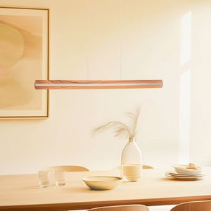 Quitani Elis LED hanglamp walnoot/nikkel 118 cm