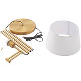 Lindby - Ismene - Vloerlamp - Wit - Stof - Bronskleurig Frame