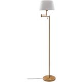 Lindby - Ismene - Vloerlamp - Wit - Stof - Bronskleurig Frame