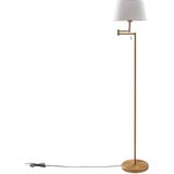 Lindby - Ismene - Vloerlamp - Wit - Stof - Bronskleurig Frame