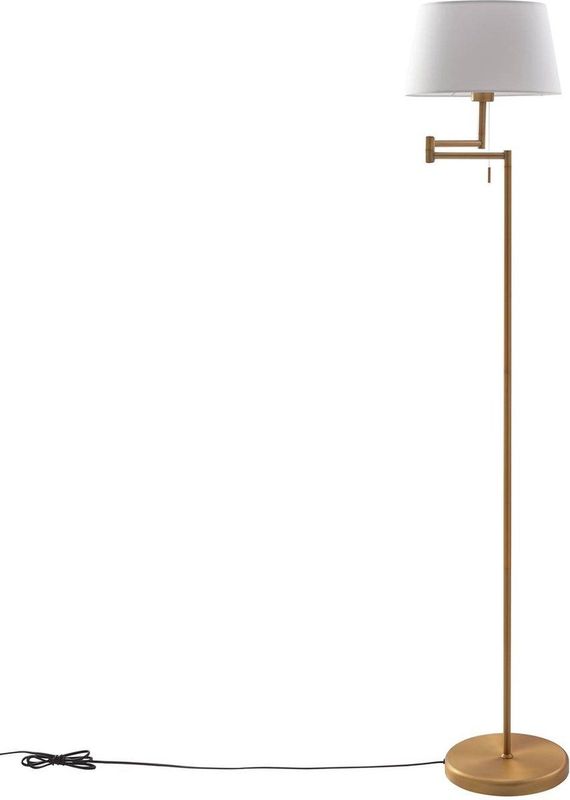 Lindby - Ismene - Vloerlamp - Wit - Stof - Bronskleurig Frame