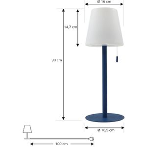 Lindby Azalea LED oplaadbare lamp, afstembaar wit, blauw