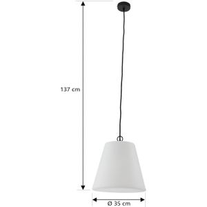 Lindby Alaida buiten hanglamp, stompe kegel, wit