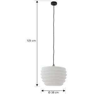 Lindby Arona buiten hanglamp, Ø 38 cm, wit