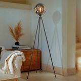 Lindby - Valentina - Vloerlamp - Rookgrijs - Glas - 150 cm