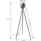 Lindby - Valentina - Vloerlamp - Rookgrijs - Glas - 150 cm