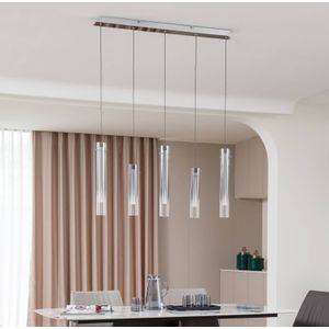 Lucande Korvitha LED hanglamp, glas, 5-lamps