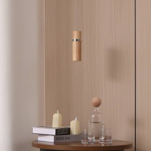 Lucande - Nojus LED Hanglamp Wood/Chrome