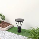Lucande LED sokkellamp Elario, 44 cm, zwart, sensor