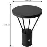 Lucande LED sokkellamp Elario, 44 cm, zwart, sensor